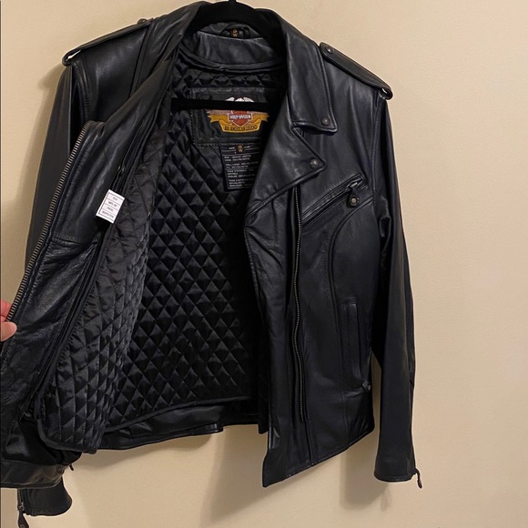 Harley Davidson Black Leather Jacket 50 Year Anniversary Small - Picture 2 of 10